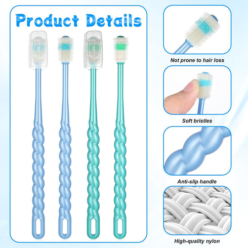 LXUEJIE 4 360-Degree Pcs Pet Toothbrush for Puppy, Small Dog and Cat Soft Toothbrush Pet Teeth Cleaning Kit (Blue