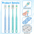 LXUEJIE 4 360-Degree Pcs Pet Toothbrush for Puppy, Small Dog and Cat Soft Toothbrush Pet Teeth Cleaning Kit (Blue