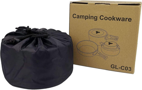 Peidesi 15pcs Camping Cookware Mess Kit - Portable Non-Stick Aluminum Alloy Cookware for Outdoor Cooking