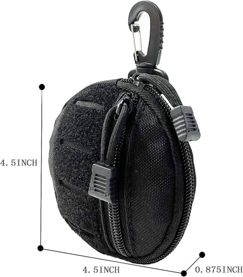 GZWER 1000D Headset Pack Laser Cut Molle Pouch EDC Pouch Tactical Round Zipper Bag Case Coin Pouches Coin Purse
