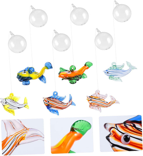 6 Pcs Floating Ball Pendant All Glass Aquariums Aquarium Float Frog Ornament Aquarium Decor Home Accessories Simulation Small Goldfish Fish Tank Decorations Betta Glass Fish Floats