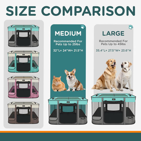Paw Ballet Foldable Pet Kitten Playpen, Waterproof Portable Dog Cat Playpen Kennel Tent for Small Cat Dog, Retractable
