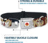 Dog Collar Seatbelt Buckle, Tasmanian Devil Expressions, Brown, 18 to 32 Inches, 1.5 Inch Wide