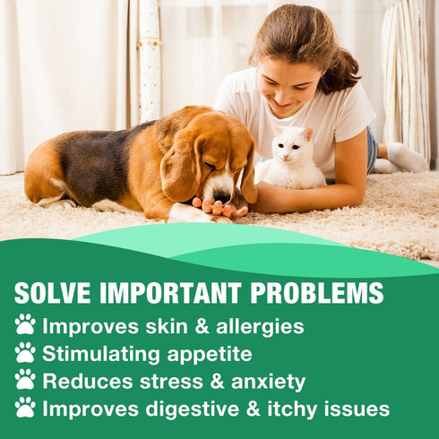 Hemp Oil for Dogs Cats - Pure Hemp Drops for Pets Arthritis Pain Anxiety Relief Stress - Dog Herbal Supplements -Hip Joint Support Calming - Skin Health - Omega 3-6-9 Fatty Acids