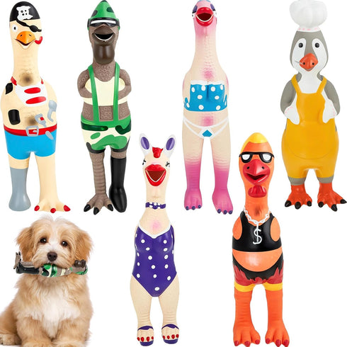 Silipull 6 Pcs Rubber Chicken Squeaky Dog Toys Screaming Chicken Latex Soft Rubber