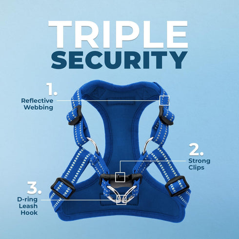 Best Pet Supplies Royal Blue Adjustable Dog Vest Harness, No Pull, for Small, Medium, Large Dogs