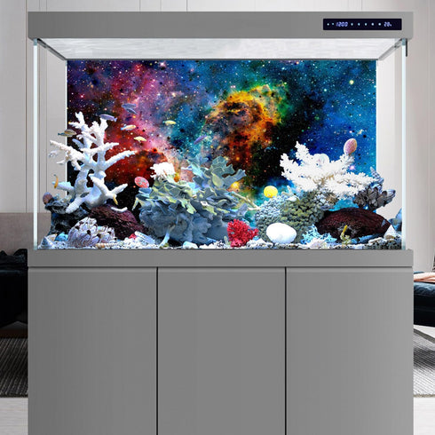 AWERT 48x24 inches Galaxy Aquarium Background, Cloud Stars and Colorful Cosmic Universe Fish Tank Background
