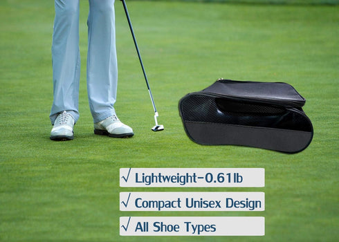 Golf Shoe Bag, Gray Zippered Carrier Bags for Men/Women, Outdoor Ventilation Sport Shoes Bag, Travel Shoe Bags