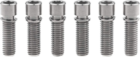 M8 x 25mm Titanium Ti Bolt with Washer for BMX Cycling Stem, Pack of 6