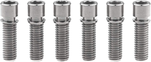 M8 x 25mm Titanium Ti Bolt with Washer for BMX Cycling Stem, Pack of 6