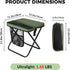 ABUUL 12" 265Lbs, Portable Collapsible Stool - Folding Chair with Storage Pouch, Convertible Satchel for Hands-Free