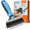 MalsiPree Cat Grooming Brush for Shedding - 2 in 1 Deshedding Tool and Undercoat Rake for Cats & Small Dogs