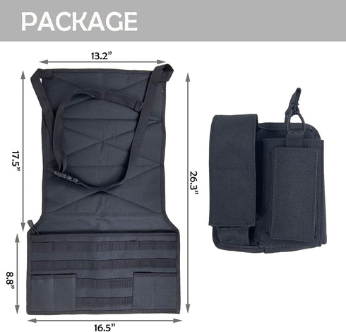 HOFENTIGU 1911 Tactical Seat Covers Car Seat Pistol Holster Molle Panel with Zipper Pocket Holster for Concealed Carry
