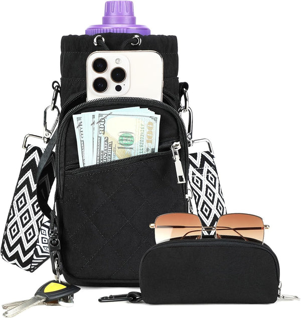AGLOD Water Bottle Carrier Bag with Strap, Water Bottle Holder Crossbody Bags