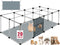 20 Panels Small Animals Playpen, 48" x 24" x 16" Transparent Pet