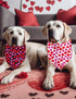 Kunovate 2 Pack, Valentine's Day Dog Bandanas Hearts Dog Bandana Reversible Triangle Bibs Scarf, Adjustable Bandanas