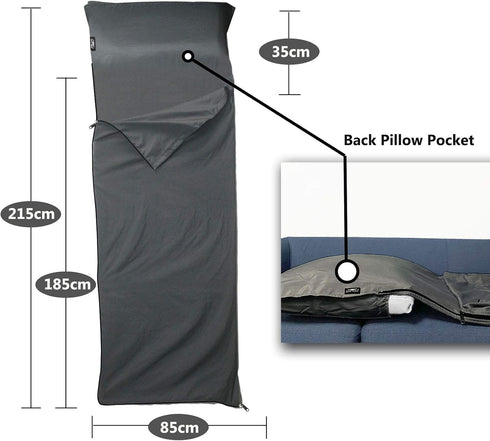 Frelaxy XL Sleeping Bag Liner, Travel Sheet & Camping Sheet for Backpacking, Hotel, and Hostels, Comfy Easy Care