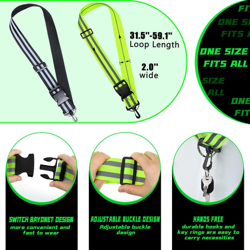 Reflective Sash Reflective Running Gear High Visibility Safety Reflective Sash Reflective Jacket Adjustable Reflective Sash for Walking Cycling at Night