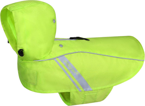 VIVAGLORY Dog Raincoat for Large Dogs, Lightweight Reflective Safety Vest Jackets for Adventures, Bright Yellow