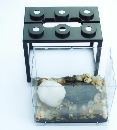 Small Sea Monkey Tank, Stackable Mini Betta Fish Tank Kit with Gravel and Moss Ball