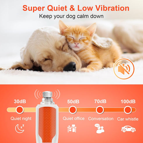 CATPICK 7-Speed Trimmer Dog & Cat Nail Grinder with Light - Ring LED Safe to Avoid Overcut, Quiet Low Vibration