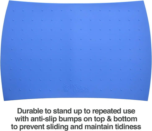 PetFusion Small Waterproof Dog & Cat Food Mat, 18x12", FDA Grade Silicone, Non-Toxic, Multiple Sizes