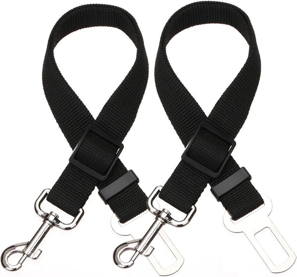 Elisel 2 Packs Adjustable Length Pet Dog Cat Car Seat Belt | Pet Accessories for Dogs, Cats, and Pets (Black)