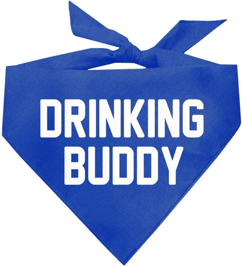 Drinking Buddy Dog Bandana, 100% Cotton Triangle, Made in USA, Funny Beer Lovers, Royal One Size (11)