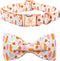 Elegant little tail Halloween Dog Collar, Fall Orange Pumpkin Holiday Bow Collar for X-Small Dogs