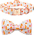 Elegant little tail Halloween Dog Collar, Fall Orange Pumpkin Holiday Bow Collar for X-Small Dogs