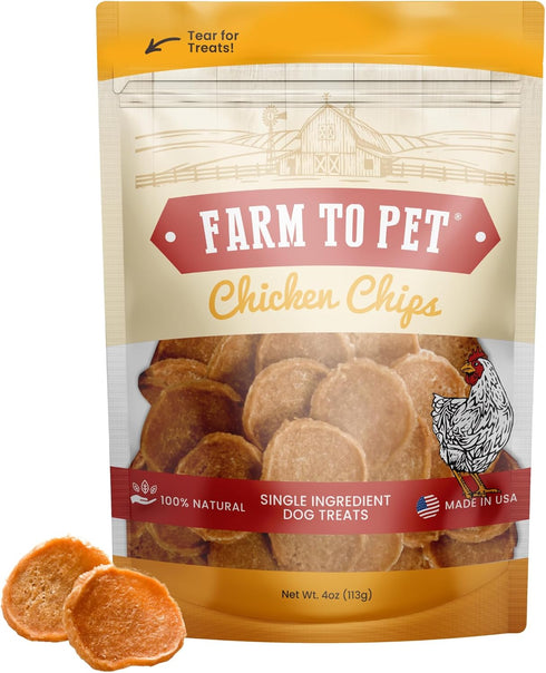 Dog Training Treats - Chicken Chips, Single Ingredient, Healthy Treats for All Dog Breeds and Puppies