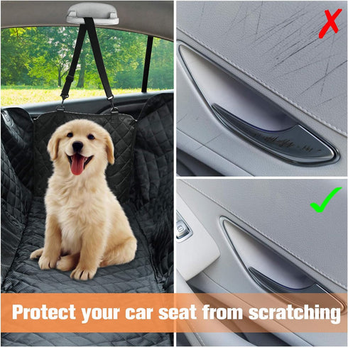 100% Hammock PETICON Dog Car Seat Cover with Mesh Window, Waterproof Pet Seat Cover for Back Seat, Scratchproof Dog