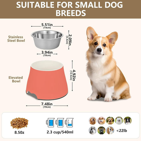 Salmon Stainless Steel Dog & Cat Bowls - Elevated Pet Feeding Essentials