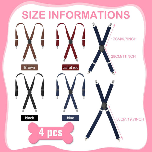 4 4 Sanwuta Pieces Dog Diaper Suspenders Male Female Adjustable Pet Diaper Keeper Suspender for Dog Skirt Dress Pet