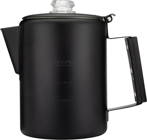 COLETTI Bozeman Black Percolator Coffee Pot Camping Coffee Pot Americas Sleekest Percolator