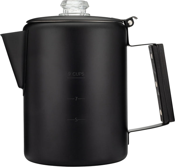COLETTI Bozeman Black Percolator Coffee Pot Camping Coffee Pot Americas Sleekest Percolator