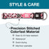 Max & Molly Leopard Pink Dog Collar with Safety QR Code Tag - Soft, Adjustable, Waterproof Collar for Dogs & Puppies