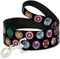 Dog Leash, 9 Avenger Icons Black Multi Color, 6 Feet Long, 0.5 Inch Wide