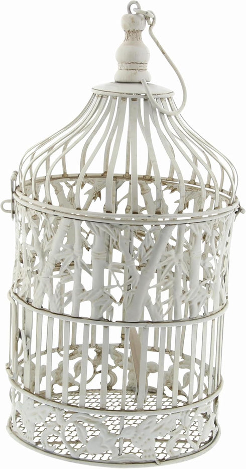 Deco 79 Birdcage, 15", 18"H, White, Model 82677