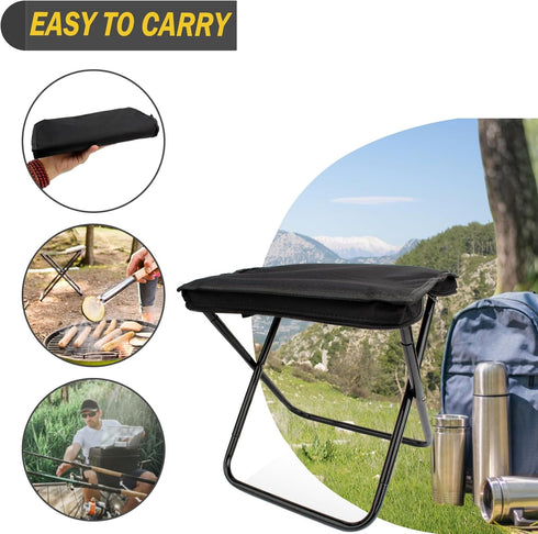 12in 1.6Lbs SUNPRO Camping Stool, Portable Folding Stool with Carry Bag, Portable Folding Chair Collapsible Camp Stool