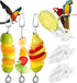6 PCS Bird Treats Skewer, Parakeet Hanging Food Holder, Stainless Steel Fruit