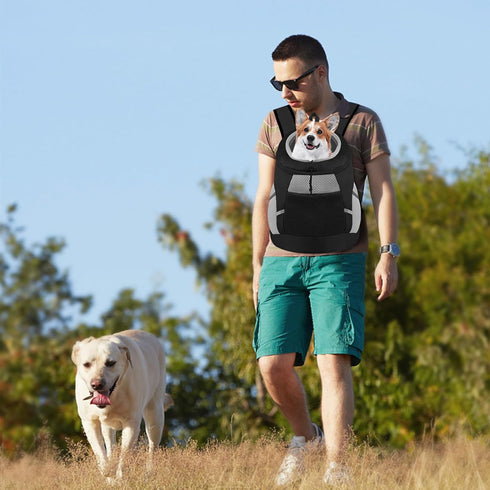 SUNRISING Dog Carrier Backpack for Small Dogs - Breathable Front Carrier with Storage Pockets and Safety Strips