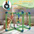 RoundFunny 9 31.5 22.6 19 Inch Puppy Play Gym with Toys Small Dogs Indoor Jungle Playground PVC Frame with Bungee