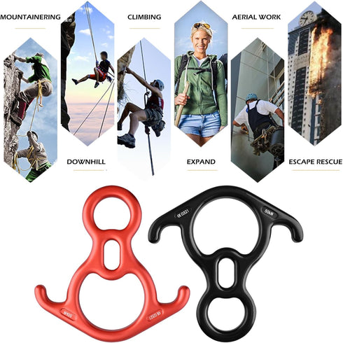 TRIWONDER 35KN 50KN Aluminum Climb Figure 8 Descender Rigging Plate for Rock Climbing Rescue