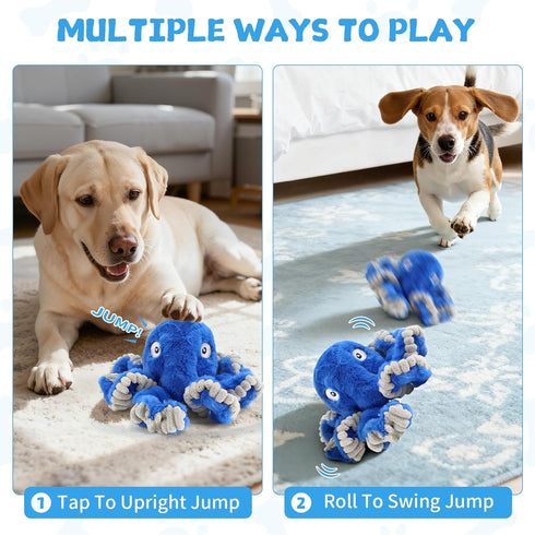 1.5H 2 1 Interactive Dog Octopus Toy, Upgrade Automatic Jumping Ball with Motion Activation for Small Large Dogs
