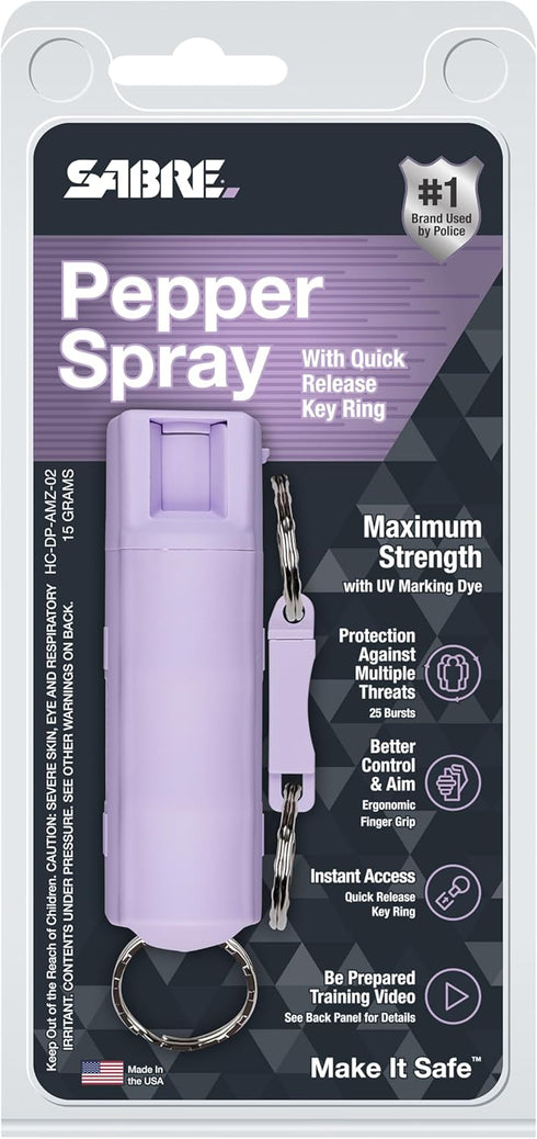 SABRE Personal Safety Kit with 0.54 fl oz Pepper Spray, 2-in-1 Personal Alarm, 130dB Audible Up to 1,250 Feet