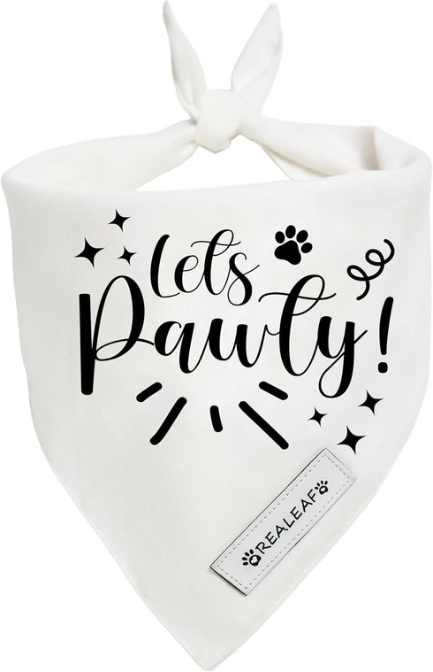 Realeaf Lets Pawty Dog Bandana,Wedding Birthday Party Outfit for Boy and Girl,