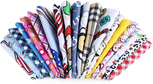 PET SHOW 10pcs Boys Small Dog Bandanas - Washable Cotton Triangle Head Scarfs for Medium Dogs