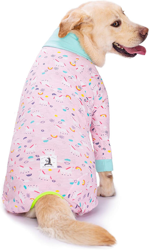 Pink Pony Surgery Recovery Suit for Dogs, Lightweight Onesie for Medium Large Dogs After Surgery, Full Belly