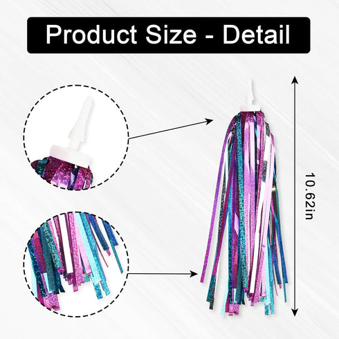 Rainbow Bike Streamers, Colorful Handlebar Tassels for Bicycle Ornaments